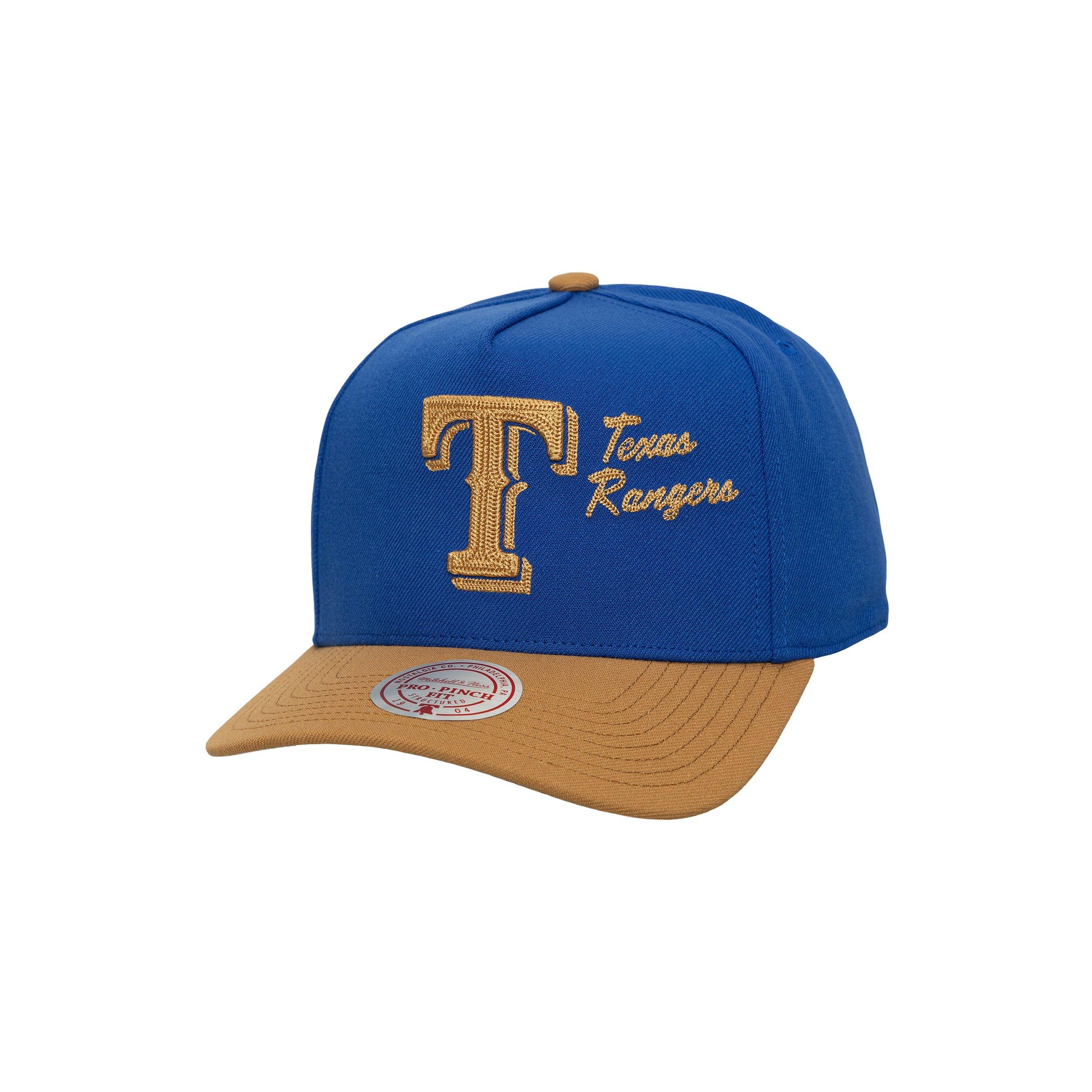 Mitchell & Ness Texas Rangers Side Script Snapback Hat - Royal